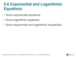 logarithmic equations solve exponential
