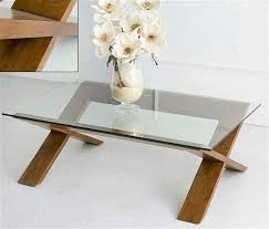 Coffee Table With Wooden Leg Glass