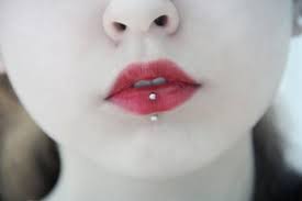a lip piercing
