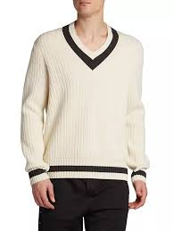 Moncler Men's V-Neck Wool Sweater