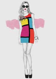 2d pop art dress fashion ilration