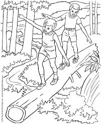 Cowboy sit around a campfire. Hiking Coloring Pages Coloring Home