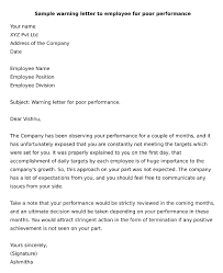 Final warning letter unsatisfactory performance free. How To Write Warning Letter For Poor Performance Wisdom Jobs India