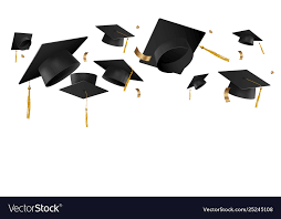 Graduation Caps In Air Template