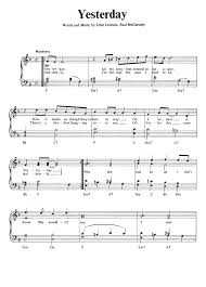 Yesterday The Beatles Piano Sheet Music Guitar Chords