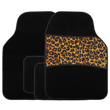 car mat set universal leopard print