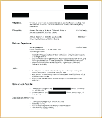 Resume No Job Experience Sample For First Time With Samples Examples