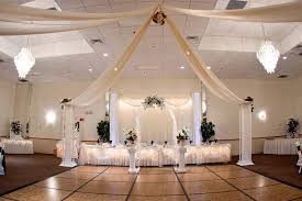 decorating a banquet hall for a wedding