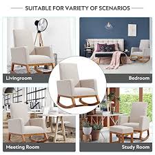 Maybe you would like to learn more about one of these? Yoleny Rocking Chair Mid Century Accent Chair Glider Rocker With Ottoman Seat Wood Base High Back Linen Armchair Beige Pricepulse