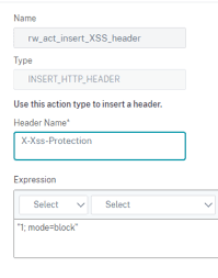 create rewrite policy for security headers