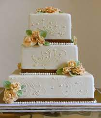 Square Shape Wedding Cake Designs gambar png