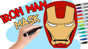 how to draw iron man mask easy step by
