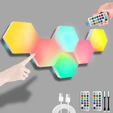remote smart hexagonal led wall lights