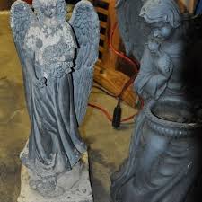 paint faded resin statues