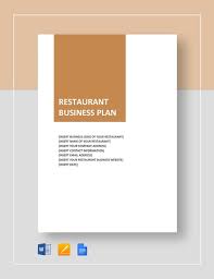 restaurant business plan templates