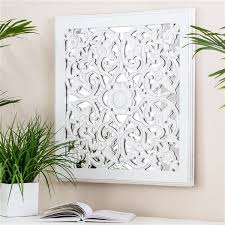 White Framed Mirrored Wall Decor