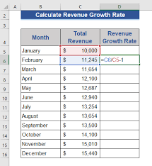 calculate revenue growth rate in excel