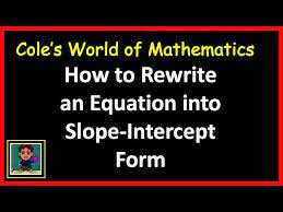 Into Slope Intercept Form In Algebra