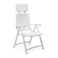 Aqua White Outdoor Recliner Chair