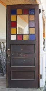 Multicolored Stained Glass Antique Door
