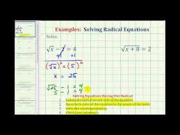 Ex 1 Solve A Basic Radical Equation