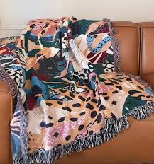 Africa Throw Blanket Large Abstract