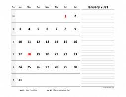 2021 excel calendars