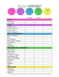 7 Printable Monthly Budgeting Worksheets Forms And Templates
