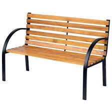 Outsunny 2 Seater Metal Wooden Slatted