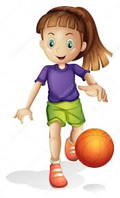 Resultado de imagen de dibujo niña jugando baloncesto