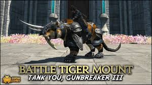 It's a white body that's great for mecha lovers, and it's a recommended mount. Ffxiv Shadowbringers Gnb Battle Tiger Mount Youtube
