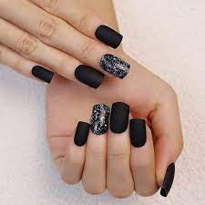 nails short glitter fake fingernails