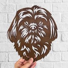 Shih Tzu Dog Rustic Garden Art