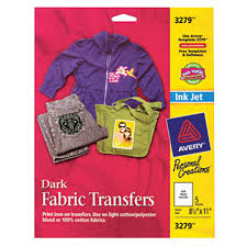 Avery 3279 8 1 2 X 11 Printable Pack Of Dark Fabric Transfers 5 Sheets