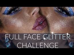 full face using only glitter makeup