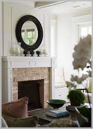 Round Mirror Over Fireplace