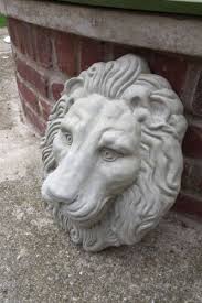 Lion Head Concrete Sculpture Plaque