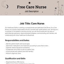 free care nurse job description edit
