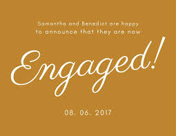 Mustard Elegant Engagement Announcement Postcard Templates
