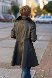 Leather Coat Long Trench Jacket