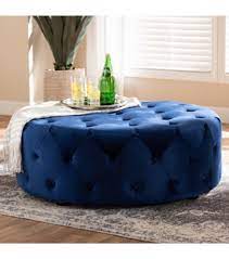 Over Tufted Round Coffee Table Ottoman