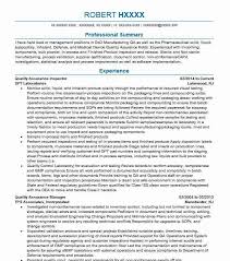Responsibilities include inspecting, testing, sampling, and sorting products or goods. Quality Assurance Inspector Resume Example Company Name Newport News Virginia