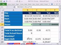 excel magic trick 718 calculate hours