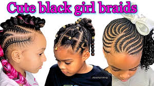 This is a braid and twist, half up half down protective style for little black girls. Easy Black Girl Braids Little Girl Hairstyles Black Youtube