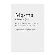 Typestoff Kunstdruck Poster Mit Spruch Mama Und Liebe Wand Bild