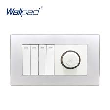 Us 16 78 21 Off New Arrival Wallpad 4 Gang 2 Way And Dimmer Switch Light Regulator Luxury Wall Light Switch Acrylic Panel In Switches From Lights