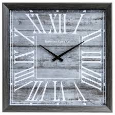 18 rustic graywash square wall clock