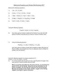 Balancing Equations And Simple