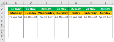 excel weekly planner template step by