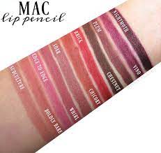 mac lip pencil swatches review